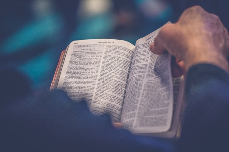 Open Bible bathed in warm light